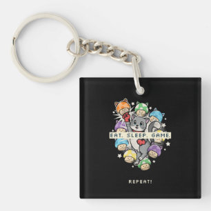 Eat, Sleep, Game, Repeat Key Ring