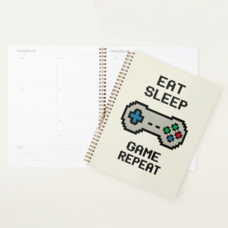 Eat Sleep Game Repeat Planner – Pixel Art Gamer