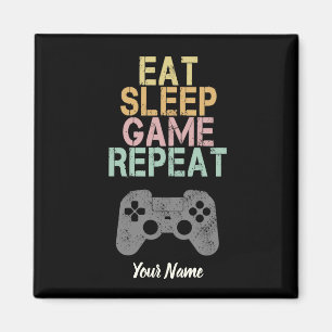 Eat Sleep Game Repeat Saying Gift for Gamer Magnet