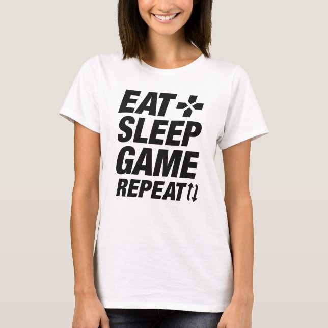 Eat Sleep Game Repeat T-Shirt (Front)
