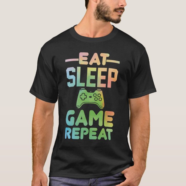 Eat Sleep Game Repeat T-Shirt (Front)