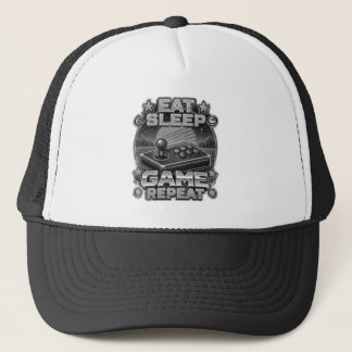 Eat Sleep Game Repeat T-Shirt Trucker Hat