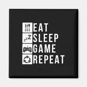 Eat Sleep Game Repeat Video Game Shirt Magnet