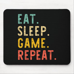 Eat Sleep Game Repeat Video Gamer Gaming Vintage Mouse Pad