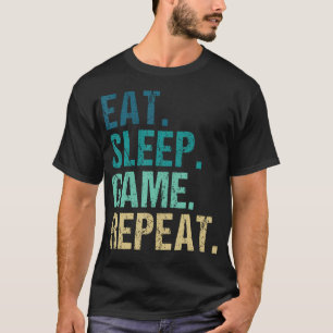 Eat Sleep Game Repeat Video T-Shirt