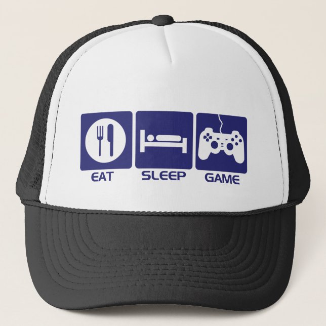 Eat Sleep Game Trucker Hat (Front)
