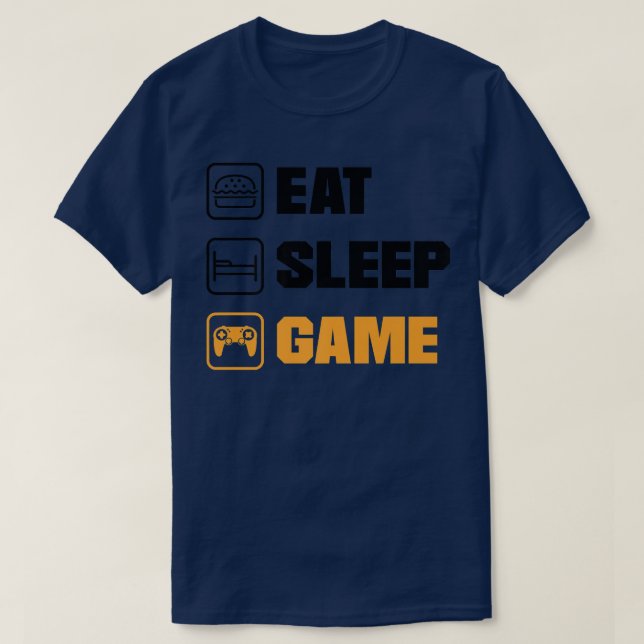 Eat Sleep Game Video Game Player Gaming Console Pc T-Shirt (Design Front)