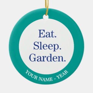 Eat. Sleep. Garden. Ceramic Tree Decoration