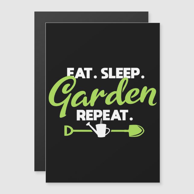 Eat Sleep Garden Repeat Magnetic Invitation (Front/Back)