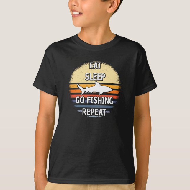 Eat Sleep Go Fishing Repeat T-Shirt (Front)