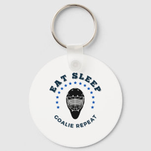 Eat Sleep Goalie Repeat  Key Ring