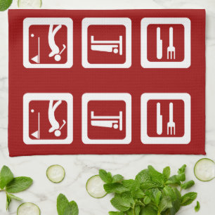 Eat Sleep Golf - Any Colour Tea Towel