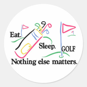 Eat Sleep Golf Classic Round Sticker