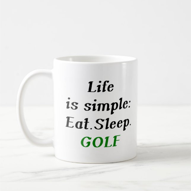 eat sleep golf coffee mug (Left)