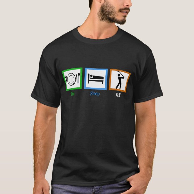 Eat Sleep Golf Funny Golfer T-Shirt (Front)