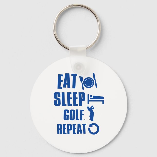 Eat sleep golf key ring (Front)