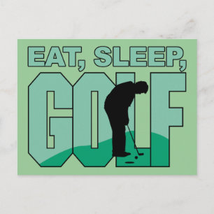 Eat Sleep Golf Postcard