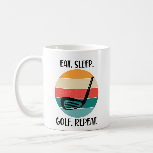 Eat. Sleep. Golf. Repeat. Coffee Mug (Left)