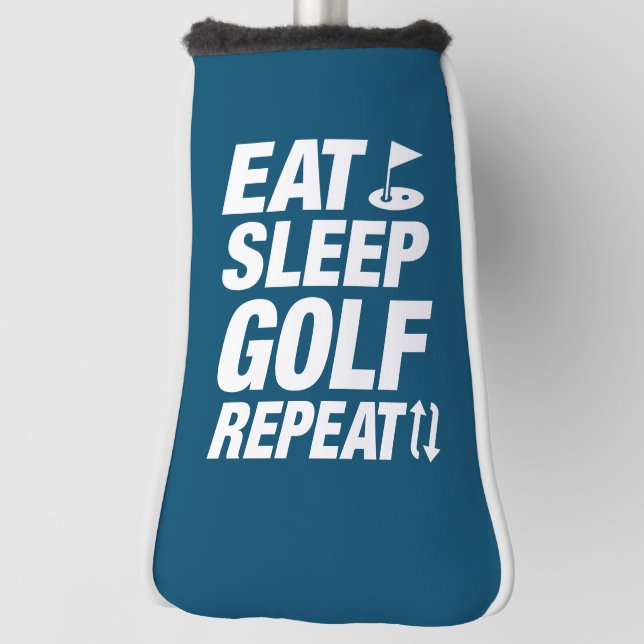 Eat Sleep Golf Repeat Golf Head Cover (Rotate 90)