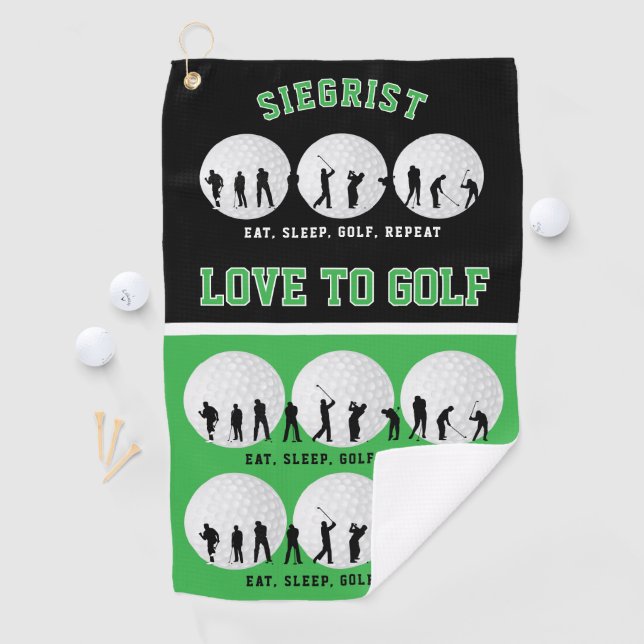 Eat, Sleep, Golf Repeat Golf Towel (InSitu)
