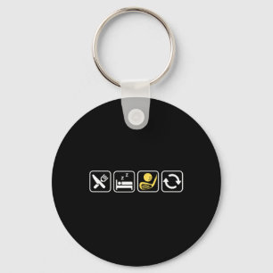 Eat Sleep Golf Repeat Golfing Lovers Club And Ball Key Ring