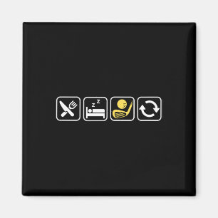 Eat Sleep Golf Repeat Golfing Lovers Club And Ball Magnet