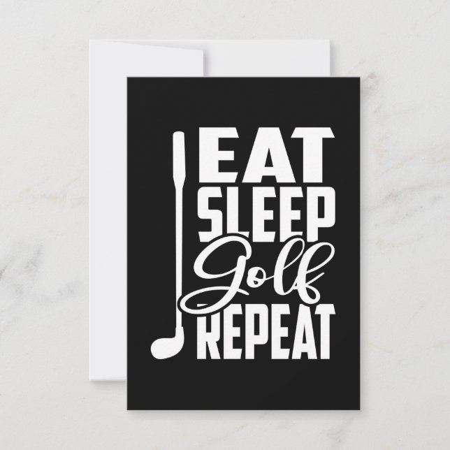 Eat Sleep Golf Repeat RSVP Card (Front)
