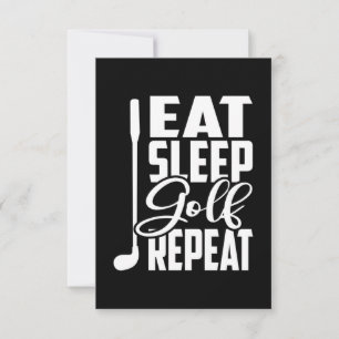 Eat Sleep Golf Repeat RSVP Card