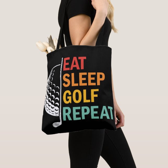 Eat Sleep Golf Repeat  Tote Bag (Close Up)