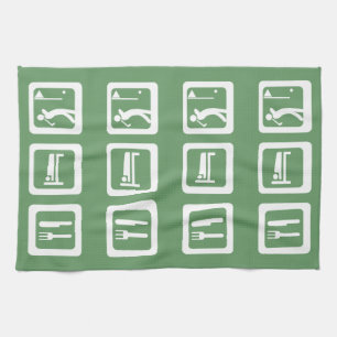 Eat Sleep Golf Tea Towel