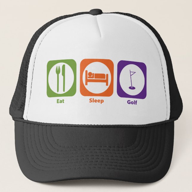 Eat Sleep Golf Trucker Hat (Front)