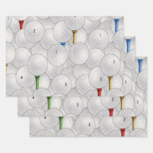 Eat Sleep Golf Wrapping Paper Sheet