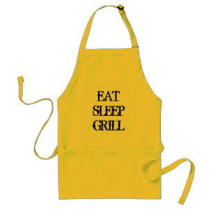 Eat sleep grill   funny adult BBQ apron for men