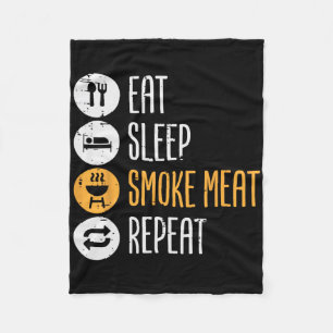 Eat Sleep Grill Meat Repeat Bbq Rbecue Grill Men W Fleece Blanket