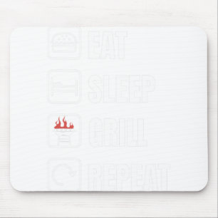 Eat Sleep Grill Repeat Bbq Griller Father's Day Mouse Pad