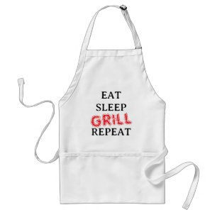 Eat Sleep Grill Repeat funny BBQ apron for chef