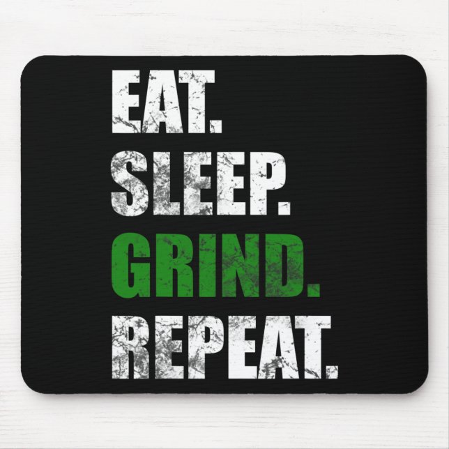 Eat Sleep Grind Repeat Retro Skateboarding Gift  Mouse Pad (Front)