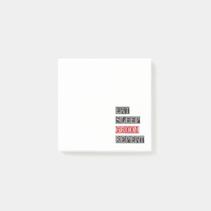 Eat Sleep Groom Repeat Post-it Notes