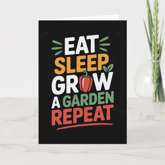 Eat Sleep Grow A Garden Repeat Funny Game  Card (Front)