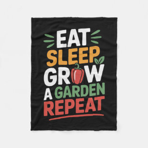 Eat Sleep Grow A Garden Repeat Funny Game Fleece Blanket