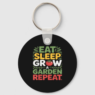 Eat Sleep Grow A Garden Repeat Funny Gardening Gam Key Ring