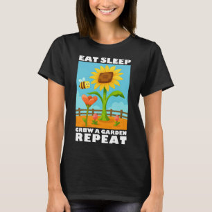 Eat Sleep Grow A Garden Repeat Gamer Style T-Shirt