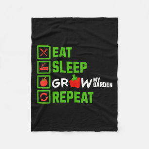 Eat Sleep Grow My Garden Repeat Boys Girls Gamer G Fleece Blanket