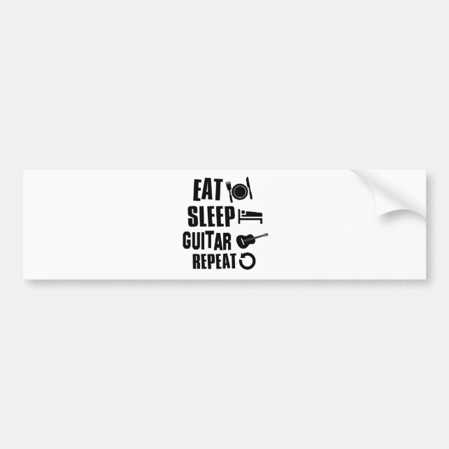 Eat Sleep Guitar Bumper Sticker (Front)