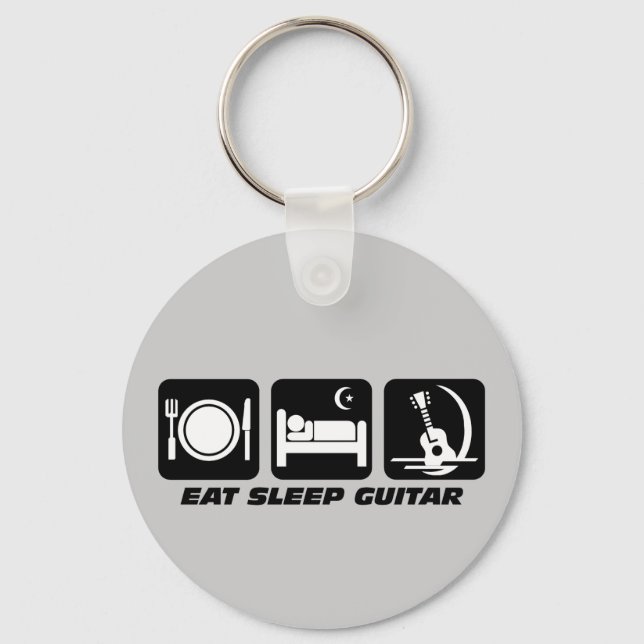 Eat sleep guitar key ring (Front)