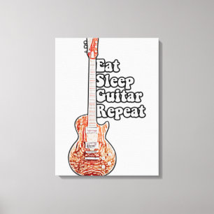 Eat sleep guitar repeat. motivational quote canvas print