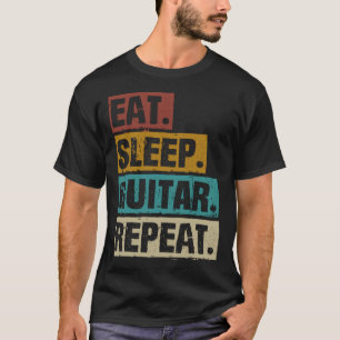Eat Sleep Guitar Repeat Retro Vintage Guitarist pl T-Shirt