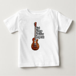 Eat sleep guitar repeat. vintage colorful baby T-Shirt