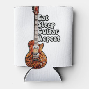 Eat sleep guitar repeat. vintage colourful can cooler