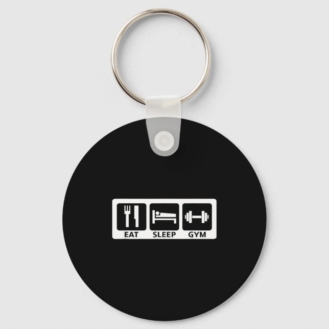 Eat Sleep Gym Fitness Trainer Workout Gift  Key Ring (Front)